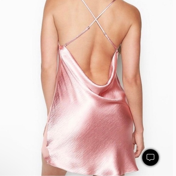 NWT Victorias Secret Cowl Back Satin Slip Dress Pink - Picture 3 of 12
